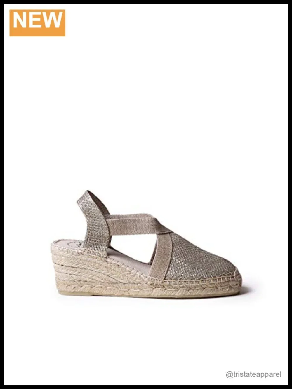 Wedge Espadrille Slip-On Shoes Metallic Comfortable Casual